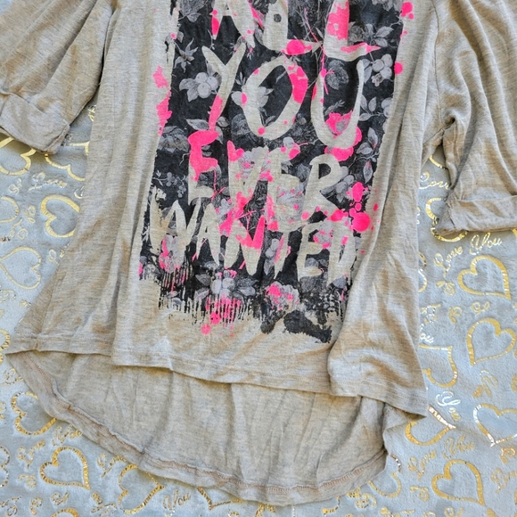 Tan ALL YOU EVER WANTED Tee Pink Graphics Stranded - Picture 3 of 6